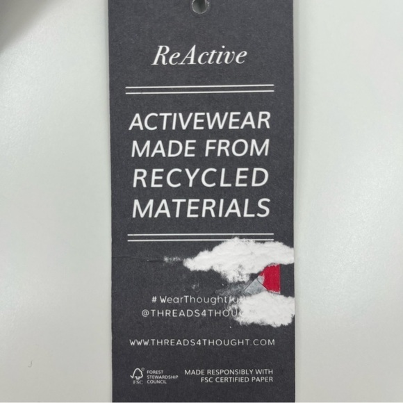 Threads 4 Thought NWT ReActive Sports Athetic Bra Grey White MarblexL - Picture 6 of 10